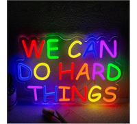 For neon lights for wall decor "We Can Do Hard Things" Acrylic Neon Sign with Dimmer for Party Club Wall Decor 27×40cm
