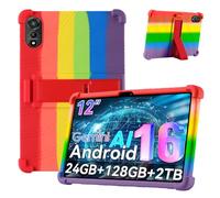 for Nexall N90 Tablet Case 12Inch, Shockproof Four Corner Airbag Protection,Soft Silicone Edge Cover with Built-in Stand,Heavy Duty Protective Sleeve for Nexall N90,Rainbow
