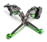 For Ninja 650 2017-2024 Modified CNC aluminum 6-stage Length Adjustable Foldable Brake Clutch Lever Accessories Adjustable clutch and brake lever(Green)