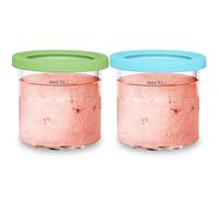 For Ninja Creami NC299AMZ & NC300s Series Ice Cream Makers, BPA-Free & Dishwasher Safe, 16 oz Pints with Lids 4 Pack - Assorted Colors (16OZ-Pints Green Blue)