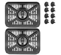 For Ninja Foodi DZ401 DZ550 10QT DualZone Air Fryers Replacement Grill Pan with Rubber Bumpers, Dishwasher Safe Black