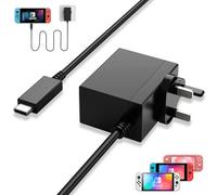 for Nintendo Switch Charger - 39W Fast Charging Nintendo Switch AC Adapter UK for Switch/OLED/Lite/Dock (Supports TV Mode) and Switch Pro Controller with 1.5m USB C Cable