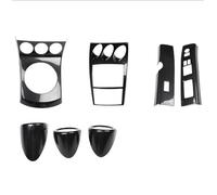 For Nissan For 350Z For Z33 RHD Center Console Gear Panel Window Lift Cover Set Interior Trim ABS Carbon Fiber Car Accessories Air Conditioner Headlight Switch Knob Trim