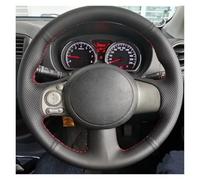 For Nissan For March For Sunny For Versa For Almera 2013 Car Steering Wheel Braid Cover Hand Sewn Leather Steering Wheel Protector(Yellow Thread)