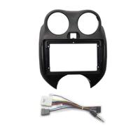 For Nissan For Micra For March K13 2010-2013 1pc Car Radio Fascia Dashboard Panel Frame Replacement Kit Black ABS Interior Parts(With cable)