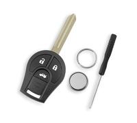 For Nissan Micra Key Fob K13 Nissan Juke and Renault Pulse Renault Scala 3 Buttons Car Key Fob Case Shell with Screwdriver and Key Ring Battery CR1620