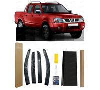 For Nissan Navara D22 Double Cab 1998-2005 | Wind Deflectors & Multi-Use Window Tint Film Kit | 3 Metre VLT 15% Other Options for Car, Home & Office | Rain Guards & Privacy Glass Protector w Tools