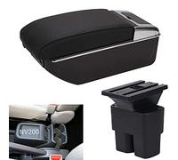for Nissan NV200 Centre Console Storage Box Armrest Box Pu Leather Dual-Layer Arm Rest with USB Port Auto Interior Accessories