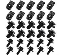 For Nissan Qashqai Model Years 2014 Through 2020 Engine Undertray Cover Clips Metal Bolt Fixed Nut Clamps 30 Pcs Black Auto Hardware