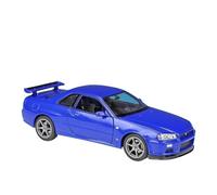 For Nissan Skyline GTR R34 1 24 Die Casting Metal Analog Car Model Gift Vehicles Kit(Blue)
