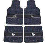 For Nissan Titan 2016-2019 Car Floor Mats,Custom Leather Floor Liners Carpet Vehicle,All Weather Car Cushioned Heelpad,Automotive Interior Accessories(Black Blue)