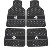 For Nissan Titan 2016-2019 Car Floor Mats,Custom Leather Floor Liners Carpet Vehicle,All Weather Car Cushioned Heelpad,Automotive Interior Accessories(Black Beige)