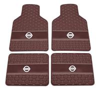 For Nissan Titan 2016-2019 Car Floor Mats,Custom Leather Floor Liners Carpet Vehicle,All Weather Car Cushioned Heelpad,Automotive Interior Accessories(Red)