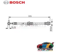 For Nissan X-Trail Brake Hose Bosch 1987476376 Front 505 mm Premium 2001-2007