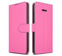 For Nokia 215 (4G) Leather Phone Case, Magnetic Closure Full Protection Book Folio Design, Wallet Case Cover [Card Slots] and [Kickstand] For Nokia 215 4G - Pink