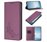 for Nokia C01 Plus Case, PU Leather Embossed Peony Wallet, Magnetic Flip Folio Cover with Card Holders, Shockproof TPU, and Kickstand for for Nokia C01 Plus,Purple