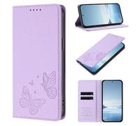 for Nokia C01 Plus Wallet Case with Card Holder, Shockproof PU Leather Phone Cases Embossed Butterfly Kickstand Credit Card Slots Flip Protective Cover for Nokia C01 Plus light purple
