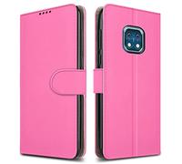 For Nokia XR20 5G Leather Phone Case, Magnetic Closure Full Protection Book Folio Design, Wallet Case Cover [Card Slots] and [Kickstand] For Nokia XR20 5G - Pink