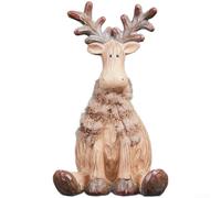 for Nordic Resin Deer Ornament White Brown Christmas Tree Home Decor Accent | Handcrafted minimalism with stable anti-slip base sized 18.5x15x30cm multiple color options