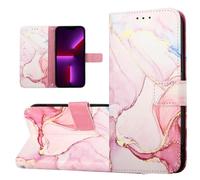 for Nothing CMF Phone 1 Case Wallet Marble Flip Leather Phone Case, Magnetic Kickstand Protective Cover for Nothing CMF Phone 1 Women Girls with Card Card Slots, Hand Strap rose gold