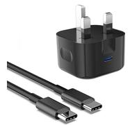 For Nothing CMF Phone 2 Pro Charger, 20W USB C Charger Plug with Type C Charger Cable Fast PD Adapter Mains UK Wall Plug (Black, 1 Pack)