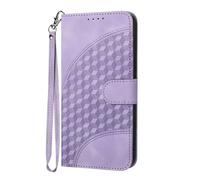 for Nothing Phone 2 Case, Shock-Absorption Premium Leather Embossed Lattice Notebook Wallet Phone Cases with Kickstand Card Holders Slim Flip Protective Cover for Nothing Phone 2 Lavender