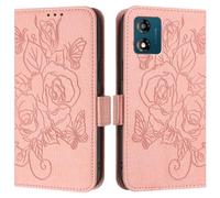 for Nothing Phone 2A Phone Case, Embossed Flower Premium PU Leather Shock-Absorption Flip Wallet Notebook Case with Kickstand Card Holders Magnetic Protective Cover for Nothing Phone 2A,Pink