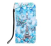 for Nothing Phone 4A Case, 3D Painted Shock-Absorption Flip PU Leather Notebook Wallet Cases Folio Magnetic Protective Cover Bumper with Stand Card Holder Slots for Nothing Phone 4A Tower Butterfly
