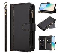 for Nothing Phone 4A Case, Flip PU Leather Zipper Shockproof Book Wallet Phone Cases Folio Magnetic Protective Cover with Stand Card Holder Slots for Nothing Phone 4A black