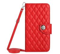 for Nothing Phone 4A Case Luxury Leather with Card Holder Lanyard, Magnetic Back Flip Case for Nothing Phone 4A Wallet Cover Protective Phone Case for Nothing Phone 4A red