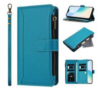 for Nothing Phone 4A Case, Shockproof Leather Zipper Flip Wallet Phone Case Shock-Absorption Magnetic Closure Stand Notebook Cover with Card Holder for Nothing Phone 4A,Blue
