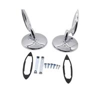For Nova 1963-1965 Auto Parts 2PCS Round Outside Rearview Mirrors Ribbed Base Motorcycle Bar Mirrors