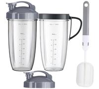 For Nutribullet Blender Cups, Blender Replacement Parts 32oz Cups with Flip-Top To-Go-Lid Compatible with Nutribullet Replacement Parts 32oz for Nutri Bullet 600W and 900W, with Cleaning Brush