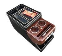 FOR Odyssey 2009-2018 Armrest Storage Box USB Cup Holder Atmosphere Light Armrest Box Multifunctional Storage Box(Black Wood)
