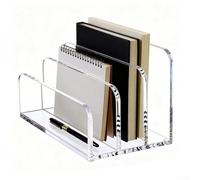 For Office Desk Mail Organizer with 3 Clear Acrylic Slots, Vertical File Holder for Letters, Bills, Envelopes, and Documents to Enhance Workspace Organization