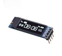 For OLED Display 0.91 Inch 128 x 32 I2C Interface Blue White Screen 3.3 V 5 V Voltage Compatible for Electronic Projects and Industrial Applications (White)