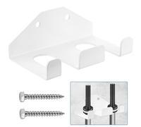 For Olympic Barbell Holder, Vertical Wall Mounted Barbell Storage Rack Brackets Hooks for Home Fitness Equipment Garage Gym Accessory Hanging Storage(White/2 Bars)
