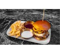 For One: Choice Of Burger with Fries and a Hot/Cold Drink