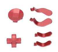 For One Elite Series 2 Controller Metal Replacement Parts, Including 4pcs Trigger Paddles and 2 Interchangeable D Pads Cross Key Stainless Steel(red)