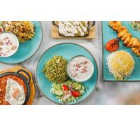 For one :two-course persian meal with glass of wine