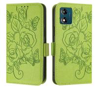 for Oneplus 10T 5G Phone Case, Embossed Flower Premium PU Leather Shock-Absorption Flip Wallet Notebook Case with Kickstand Card Holders Magnetic Protective Cover for Oneplus 10T 5G,green