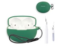for OnePlus Buds 4 Case Cover,NOUKAJU Earphone Protective Cover(with Carabiner + Lanyard + Cleaning Pen) Drop-Proof,Scratch-Proof,Shock-Proof,Case for OnePlus Buds 4(Green)