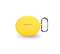 For OnePlus Buds 4 Wireless Earbuds,daunke Soft Silicone Protective Cover,Skin Case with Carabiner,Full Protection,Yellow