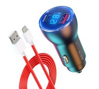 for Oneplus Car Charger 100W 80W 65W Fast Charge for One Plus 13 12 13R 12R 11 10 Pro 9 10T 8T 8 7T 7 Open Pad Nord 2T CE 3 4 N20 N30 N100, 25W PD PPS USB C Port 3ft Cable