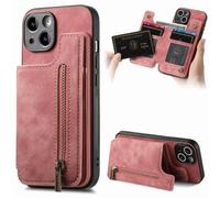 for Oneplus Nord CE3 Case, Premium Leather Zipper Wallet Book Flip Stand View Phone Cover with Card Holder Slots Compatible with Oneplus Nord CE3,Pink
