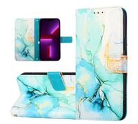 for OnePlus Nord CE4 Lite Case Wallet Marble Flip Leather Phone Case, Magnetic Kickstand Protective Cover for OnePlus Nord CE4 Lite Women Girls with Card Card Slots, Hand Strap green