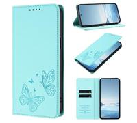 for Oneplus Nord N20 5G Wallet Case with Card Holder, Shockproof PU Leather Phone Cases Embossed Butterfly Kickstand Credit Card Slots Flip Protective Cover for Oneplus Nord N20 5G mint green