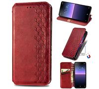 for OnePlus Nord N30 SE Case Premium Leather Flip Folio Shockproof Wallet Book Design Phone Cases Magnetic Closure Kickstand Full Protection Cover for OnePlus Nord N30 SE red
