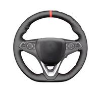 For Opel For Astra K For Corsa F For Combo E For Grandland X For Insignia CT For Mokka Hand Sew Black Leather Car Steering Wheel Cover Car Steering Wheel Protective Cove(Yellow Thread)