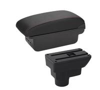 For Opel For Corsa D Car Armrest Box Backrest Interior PartsRetrofit Parts Storage Box Accessories Armrest Box Cover(B1 Black red 3USB)